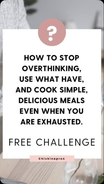 How to stop overthinking, use what you have, and make easy and delicious meals every day of the week.
Register for the 5 days free challenge and I’ll show you how.
You get one video for five days completely free - loaded with tips and tricks and smart strategies to make your life easier 🙌
#easycooking #kitchenhack #cookingtipsandtricks #cooking
Comment” challenge”