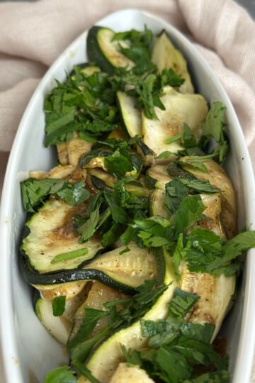 perfectly grilled zucchini with garlic