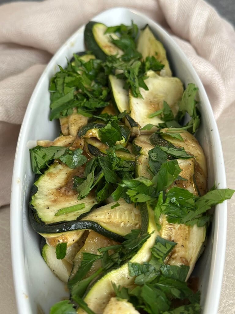 perfectly grilled zucchini with garlic