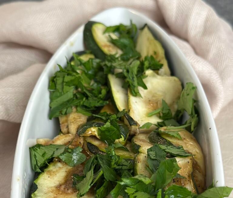 perfectly grilled zucchini with garlic