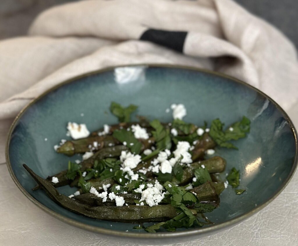 simple grilled okra dish