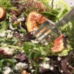 Figs and blue cheese maple glazed salad