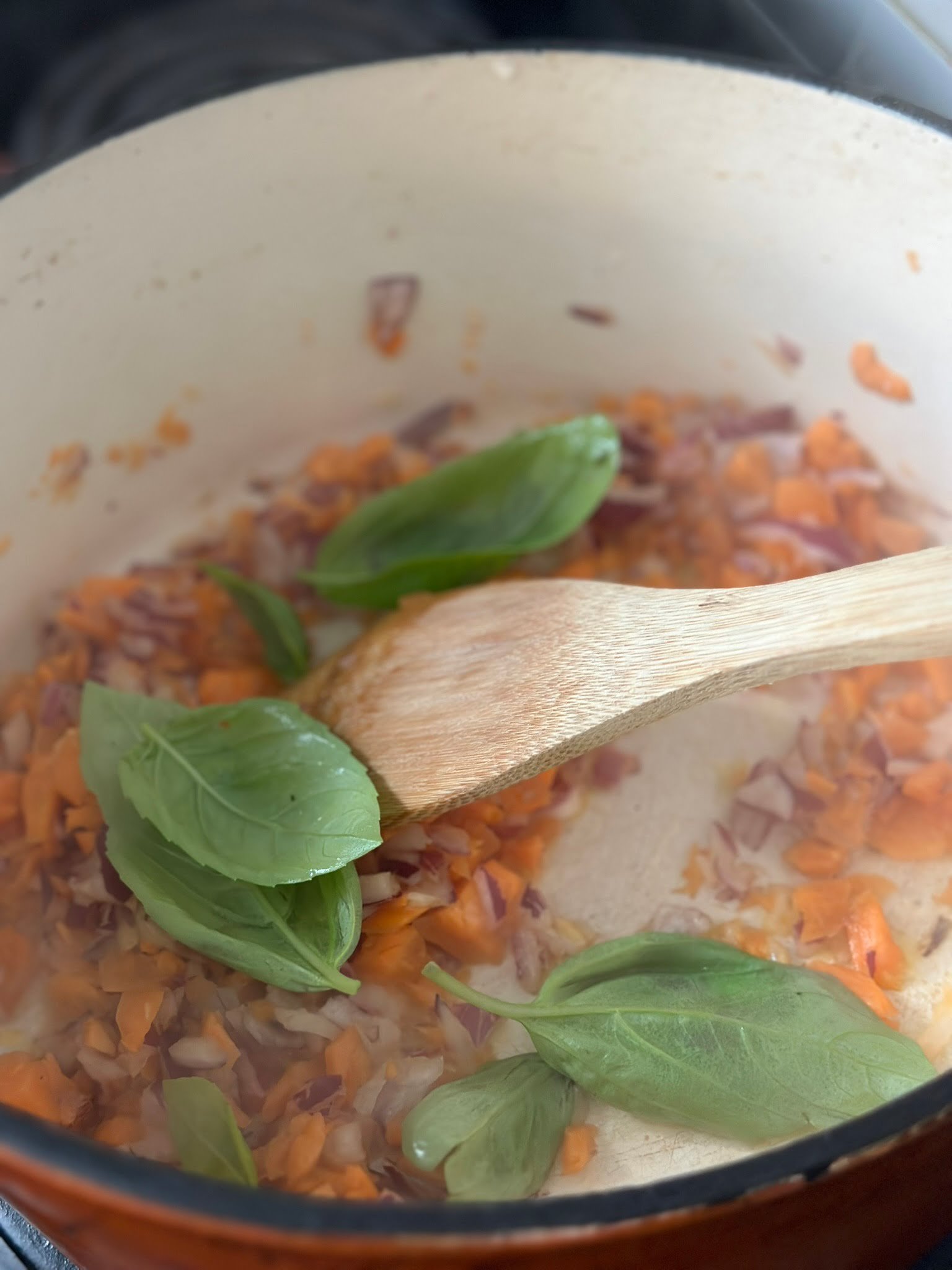 The Best Bolognese Sauce cooking vegetables