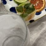 cold glass and fruits