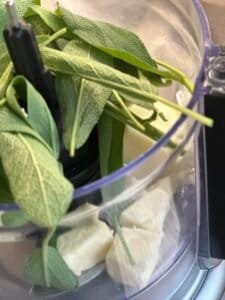 butter and herbs in food processor