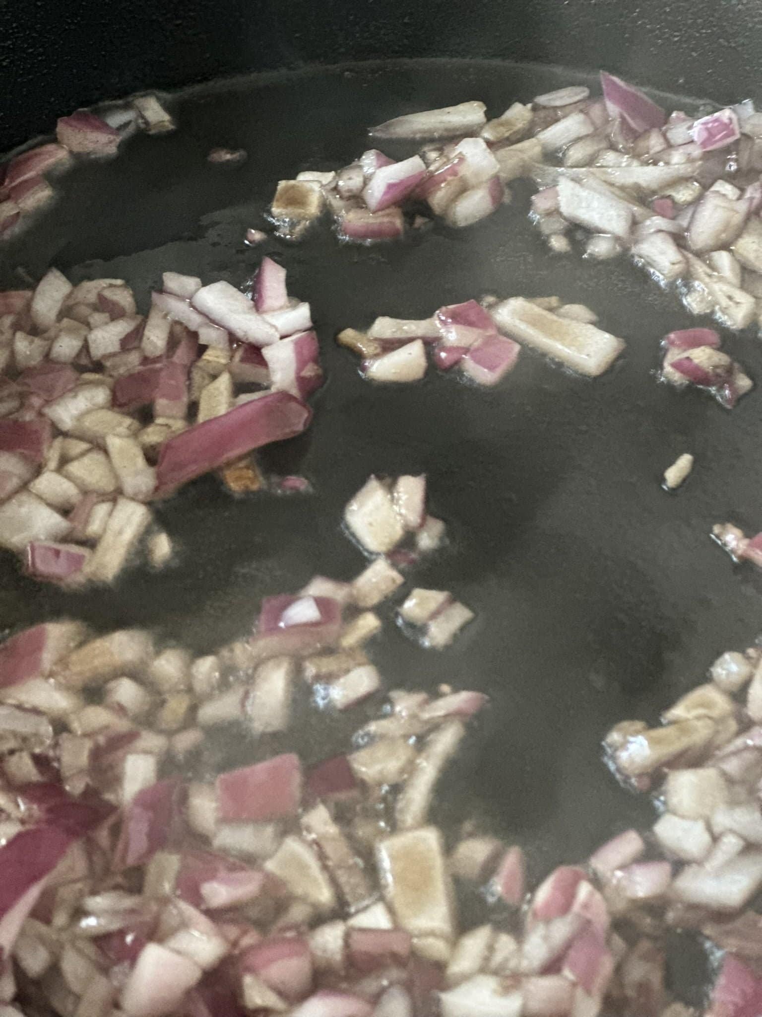 The Best Shakshuka onion in a pan