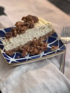 maple glazed cheesecake with coffee