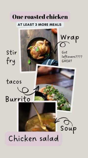 Any dinner leftovers????

One rotisserie chicken 👇

Three dinners. No cap 🙌

→ Tacos, chicken soup, wrap, burrito…or creamy chicken salad are just few options you have!

 Want the whole system? Comment “NOW” below 🤩

#easycooking #leftovers #kitchentips #cookingtipsandtricks