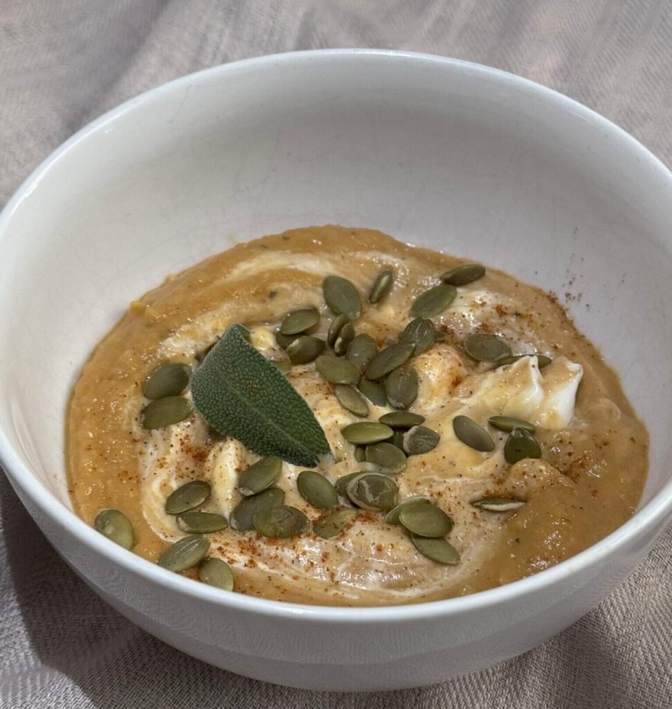 roasted pumpkin and cauliflower soup