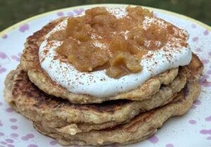 caramelized apples oat pancakes