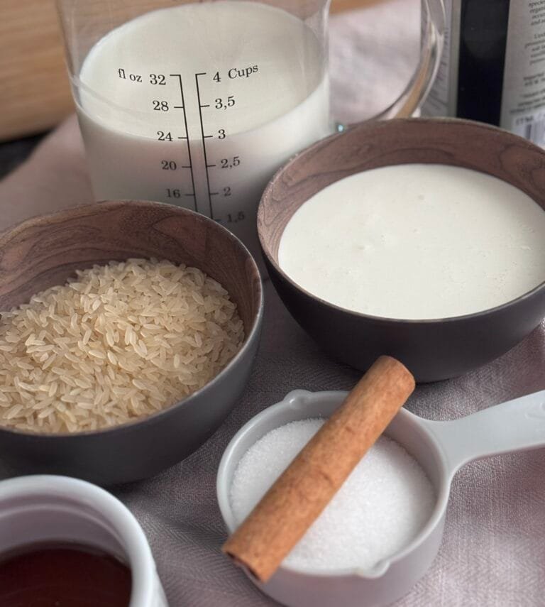 ingredients for rice pudding