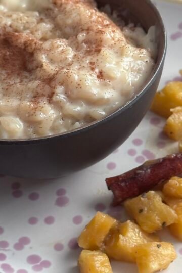 caramelized pineapple and rice pudding