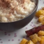 caramelized pineapple on rice pudding