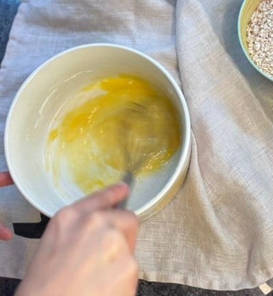 Healthy Pumpkin Bread with Oats whisk the egg