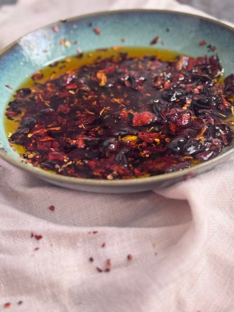 plate with chili oil