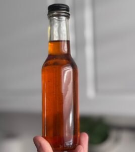 chilli oil in a bottle