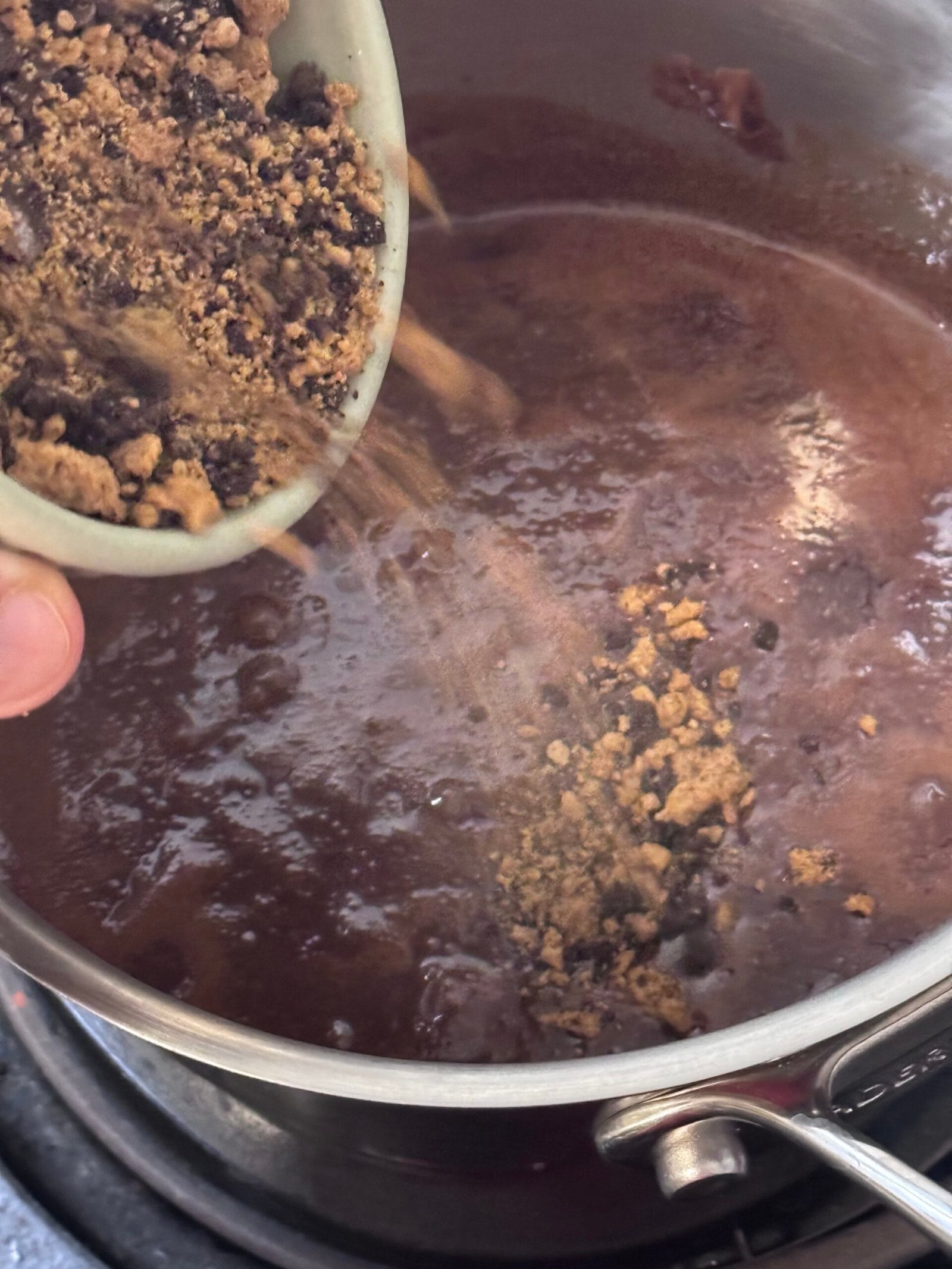 IMG_9084 add chopped biscuits into mix