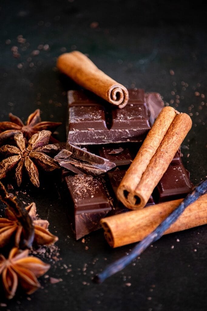 chocolate and cinnamon