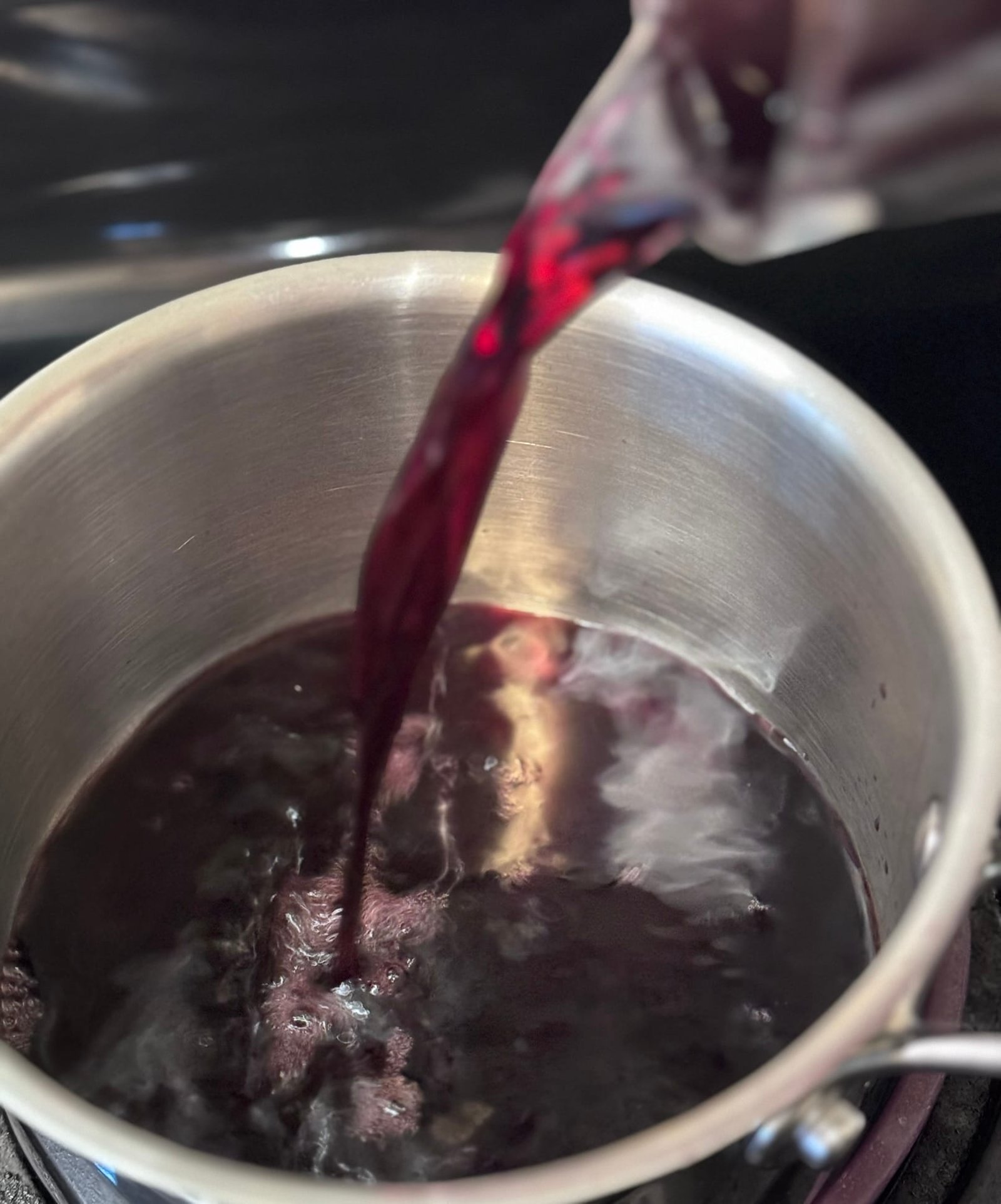 wine 3 add wine to cook in a saucepan