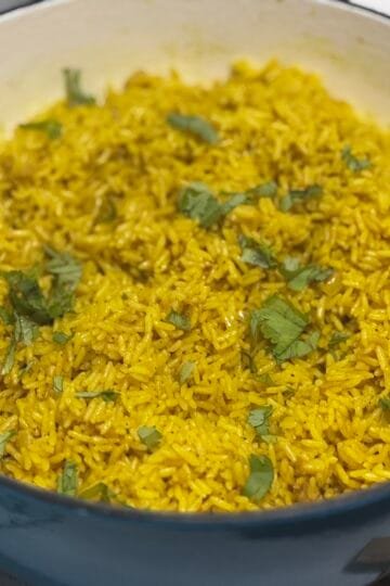 yellow rice with turmeric