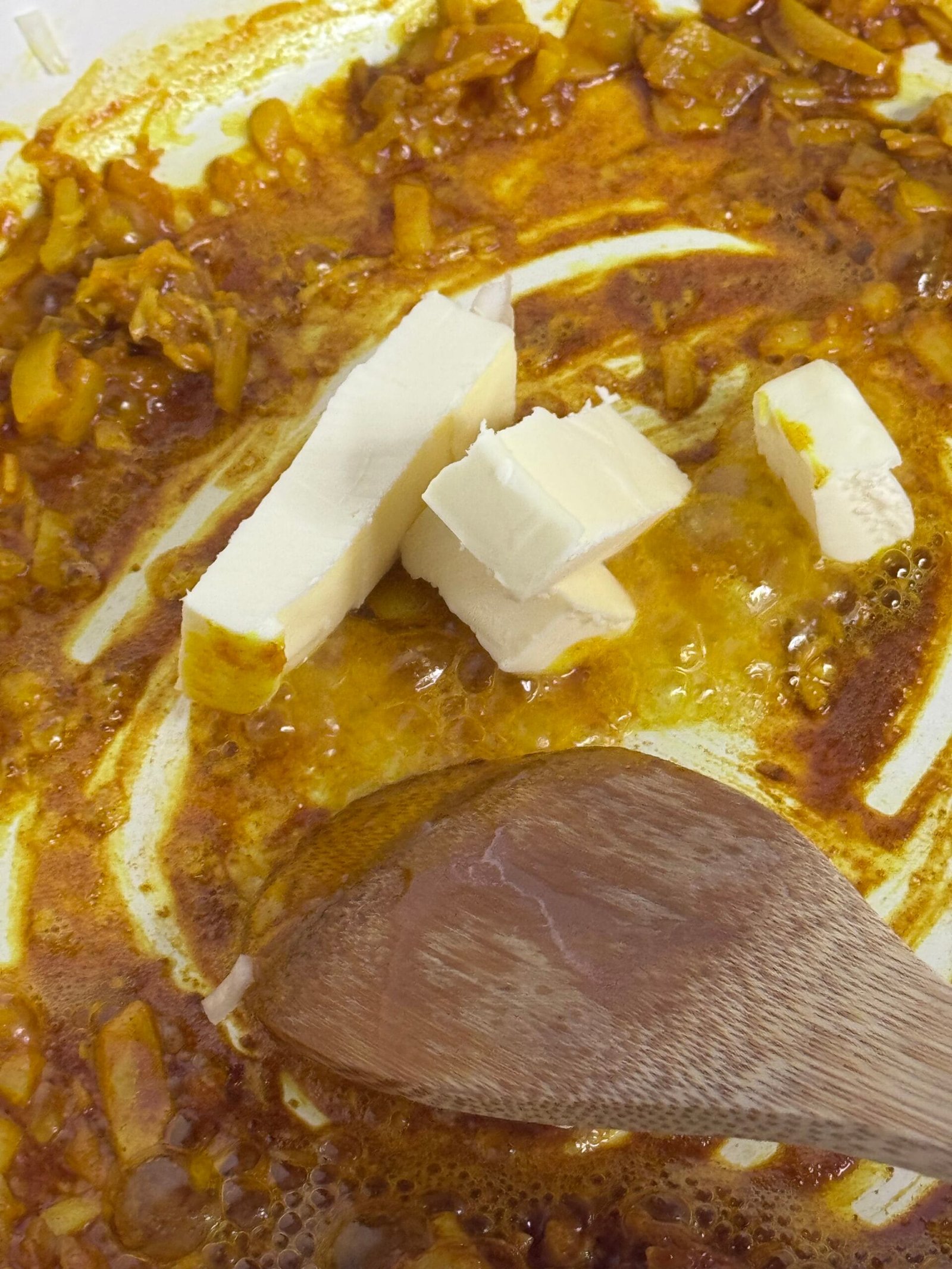 5 add butter to melt