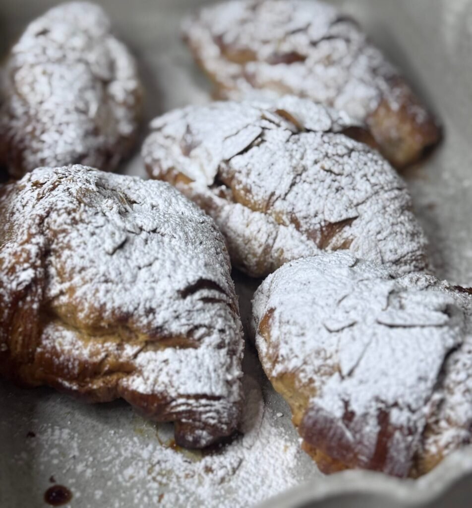 ready baked almond croissants