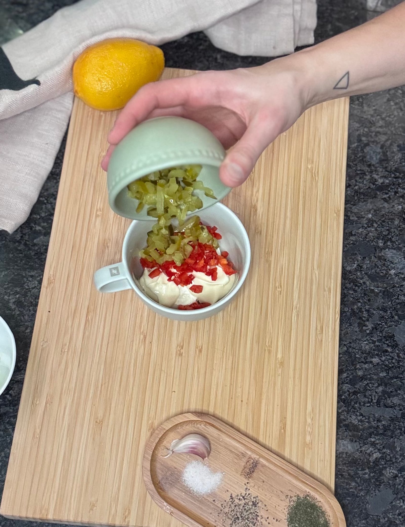 IMG_1739 add chopped pepper and dill pickles