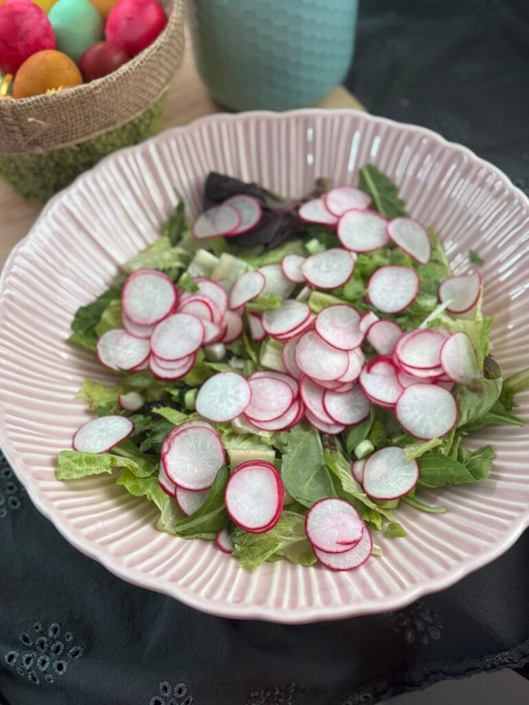 add sliced radishes