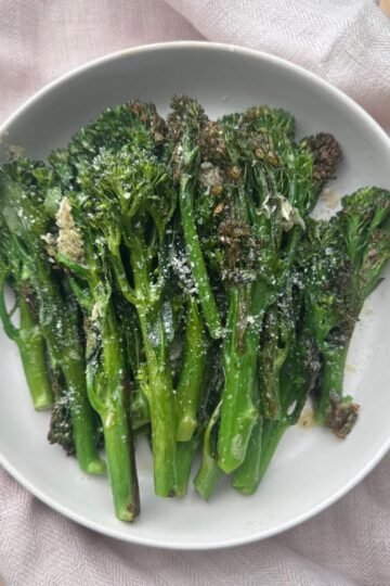 Toasted Broccoli with Sesame Oil and Parmesan Cheese
