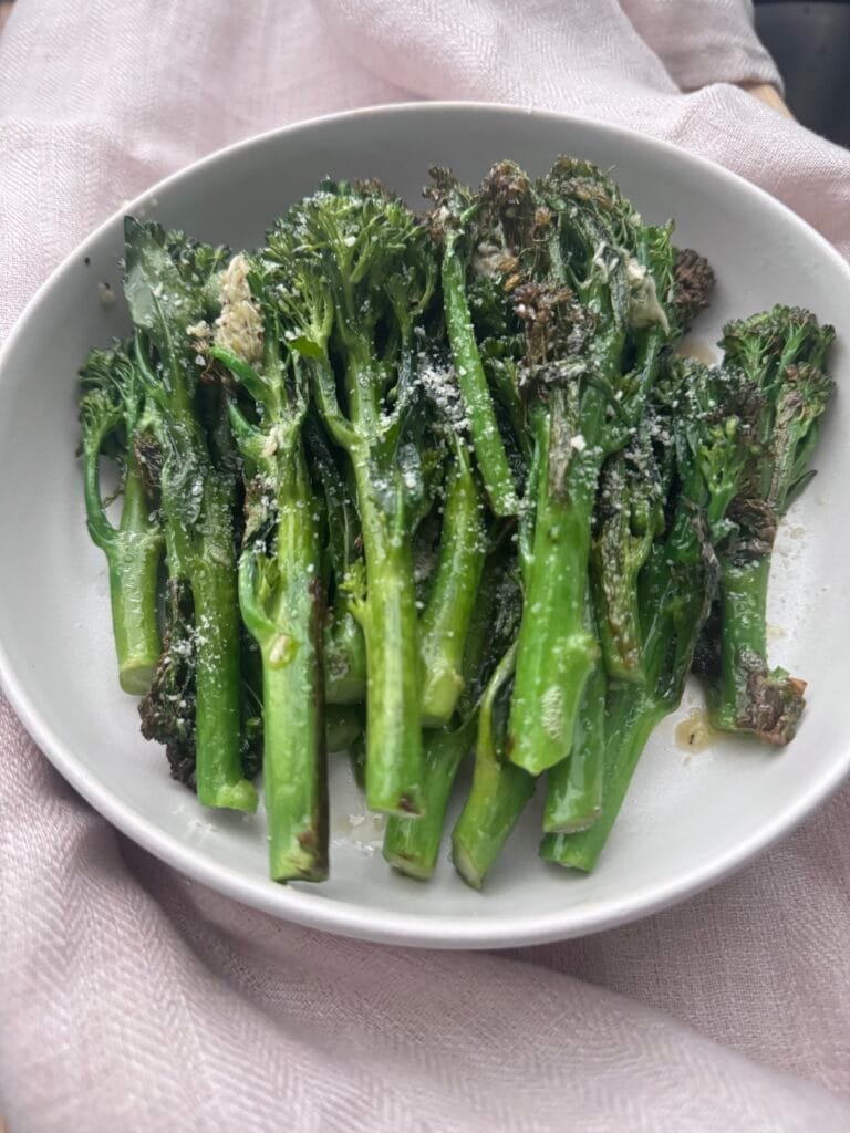 Toasted Broccoli with Sesame Oil and Parmesan Cheese