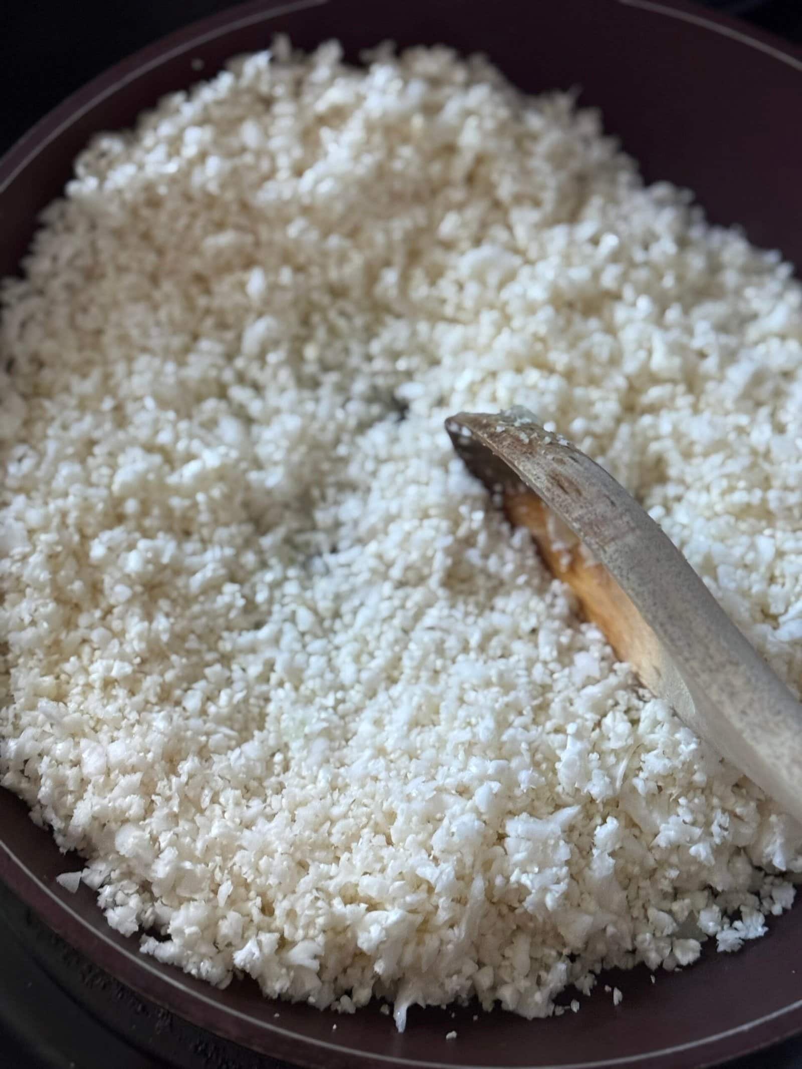 cauliflower sauté the cauliflower rice