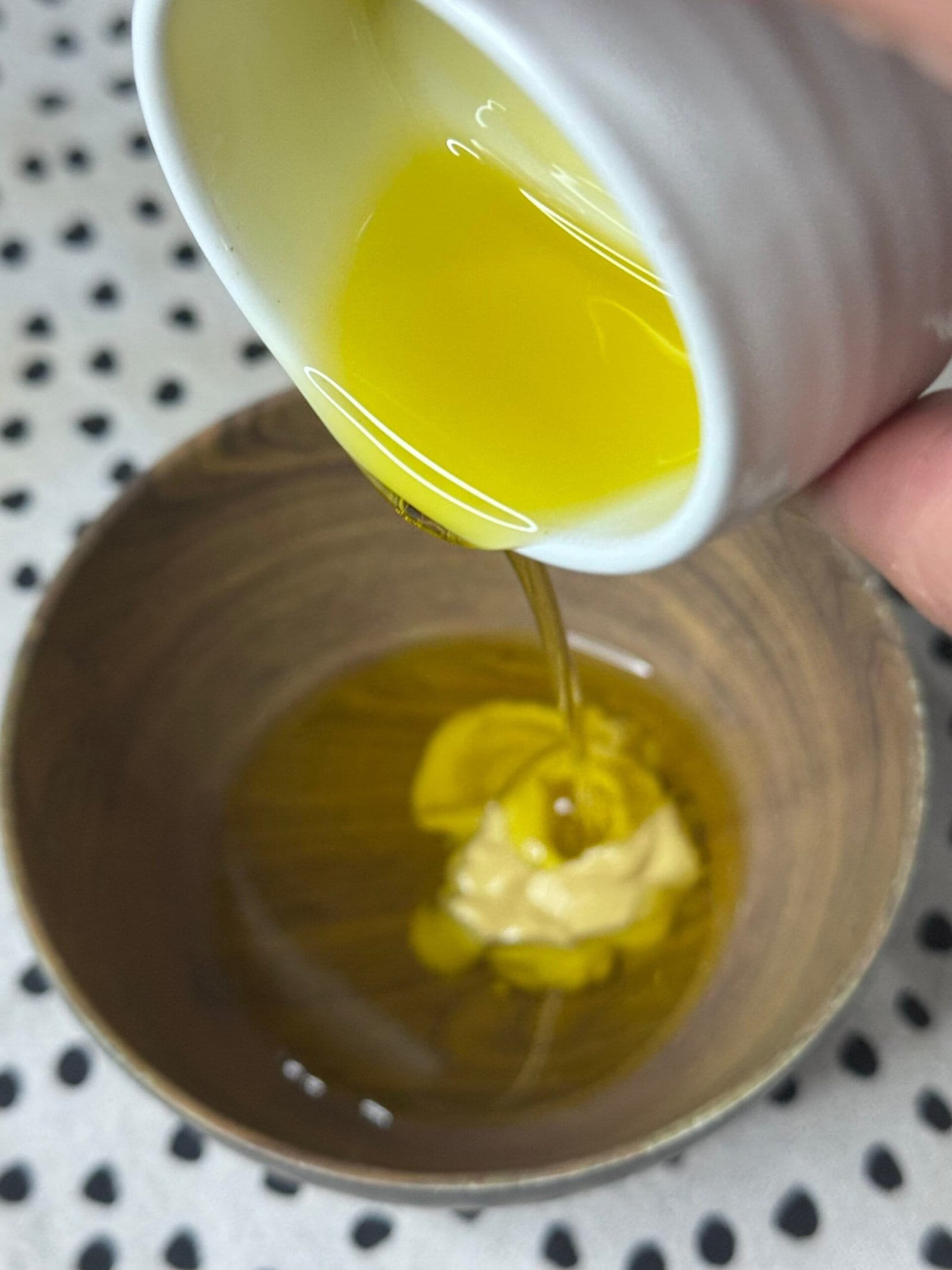 mustard whisk the ingredients