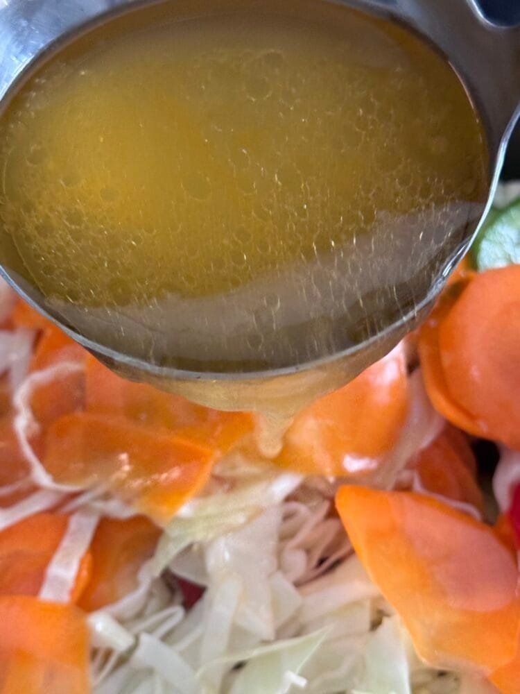 brine pour the brine over the salad