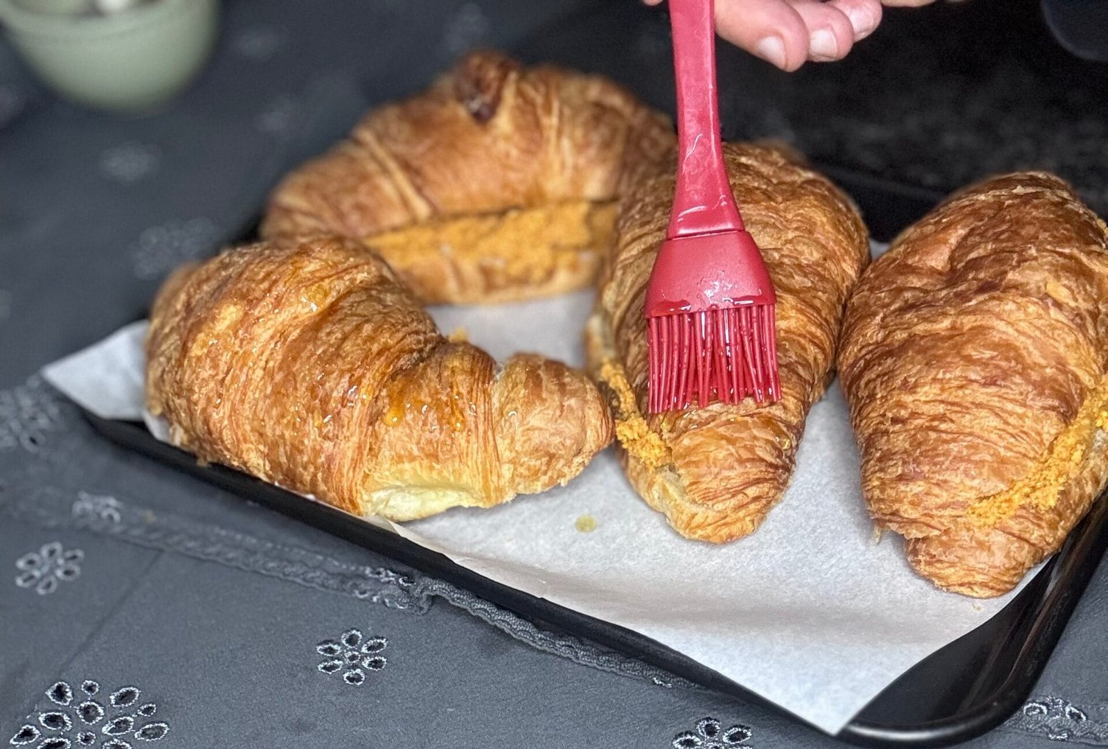 brush the croissants