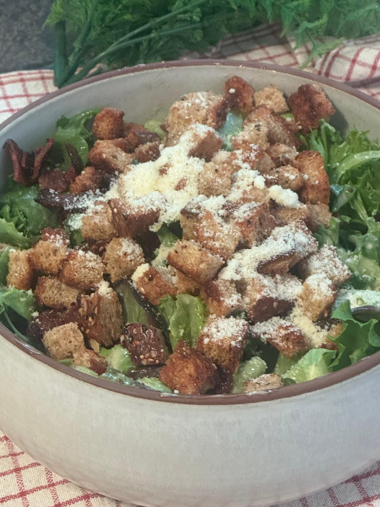 caesar sprinkle parmsan cheese