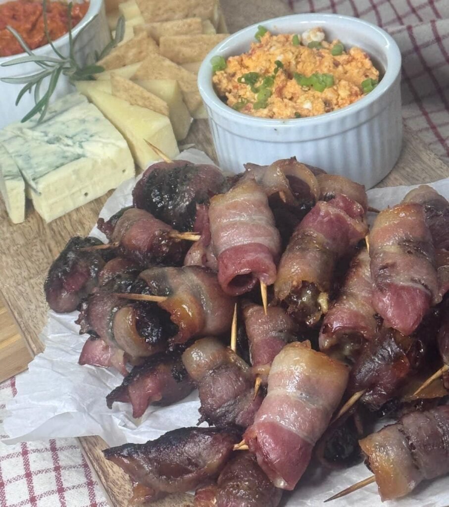 The Best Bacon Wrapped Dates With Blue Cheese
