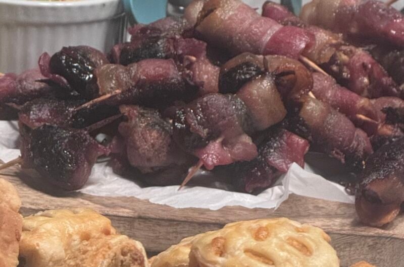 Bacon Wrapped Dates With Blue Cheese
