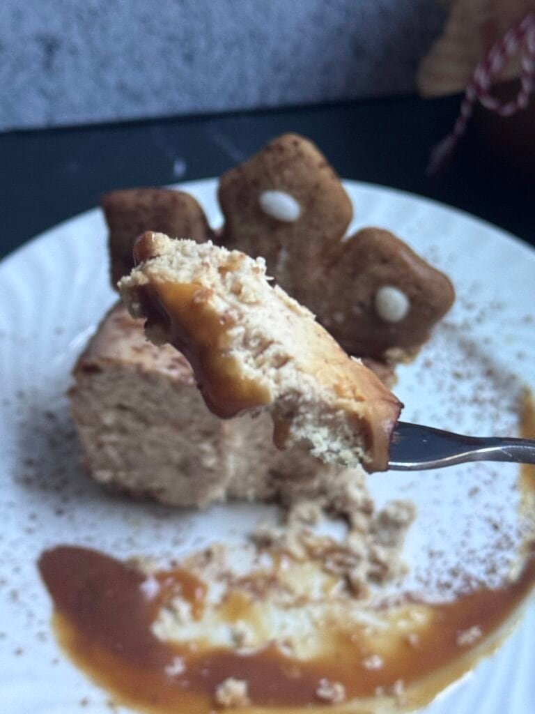 gingerbread cheesecake slice