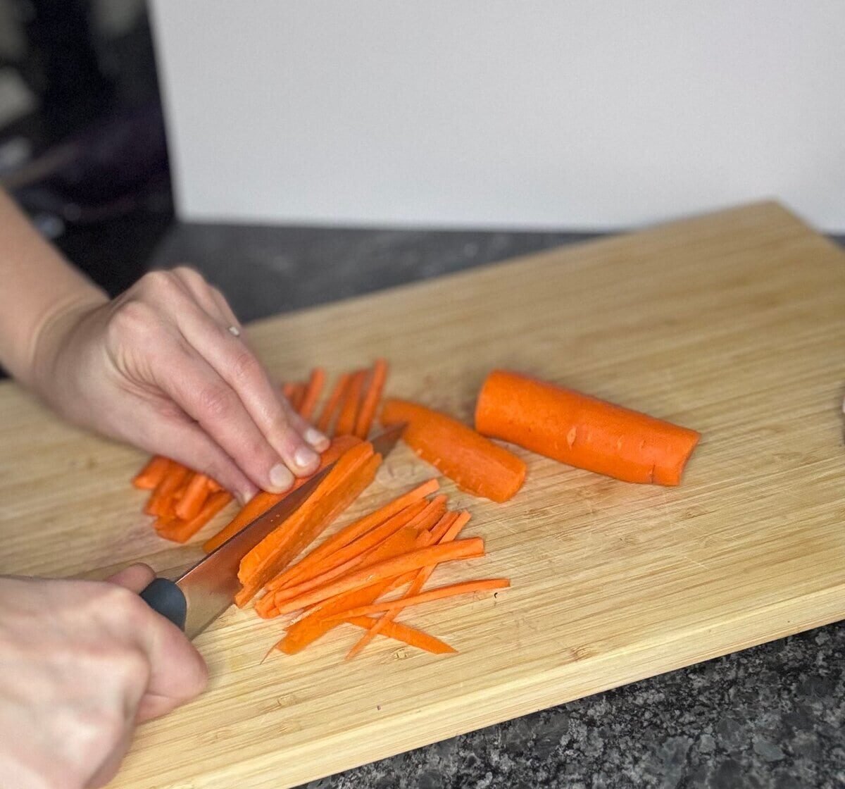 carrot strips shred the carrots
