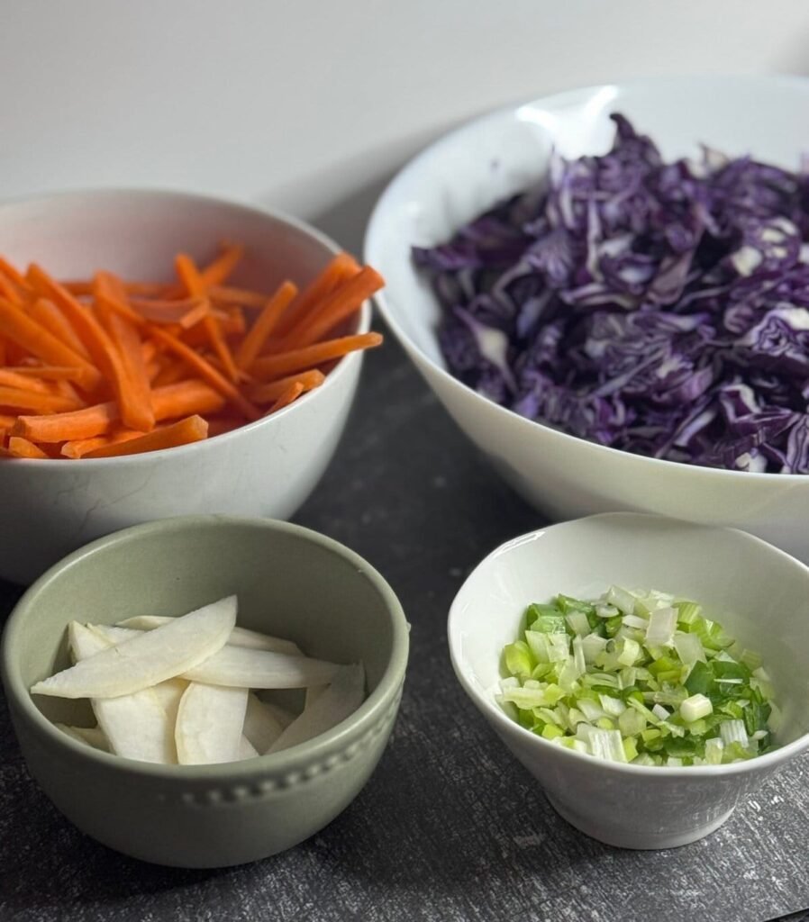 shredded vegetables