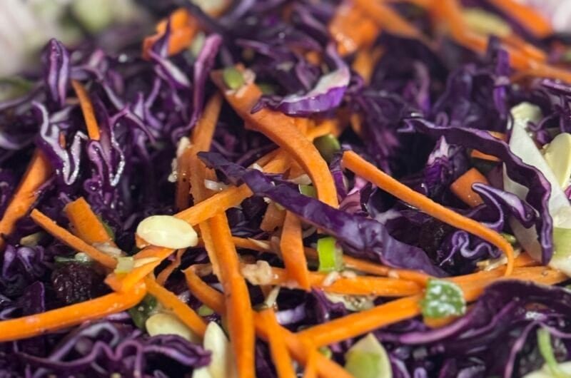 Crunchy Red Cabbage Slaw with Carrots