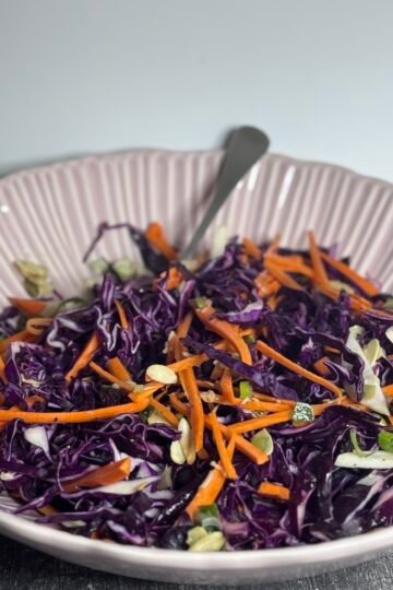 Crunchy Red Cabbage Slaw with Carrots