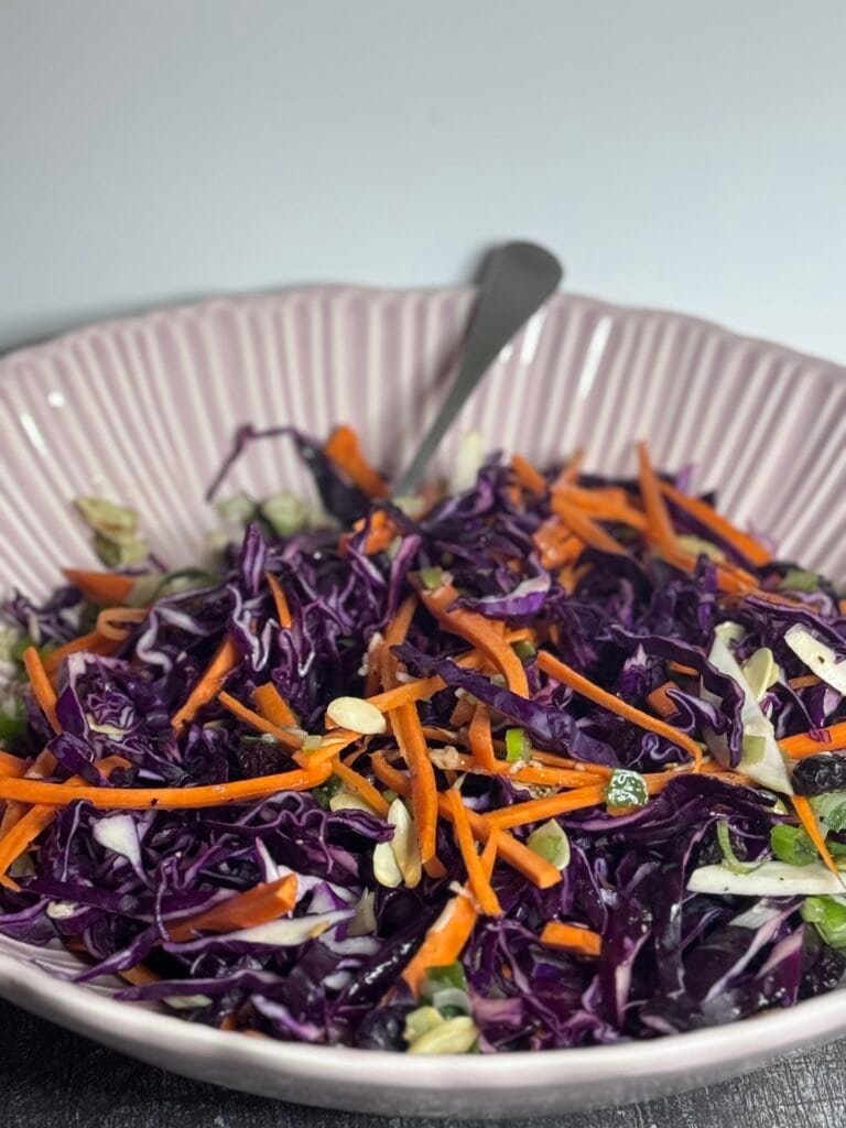 Crunchy Red Cabbage Slaw with Carrots