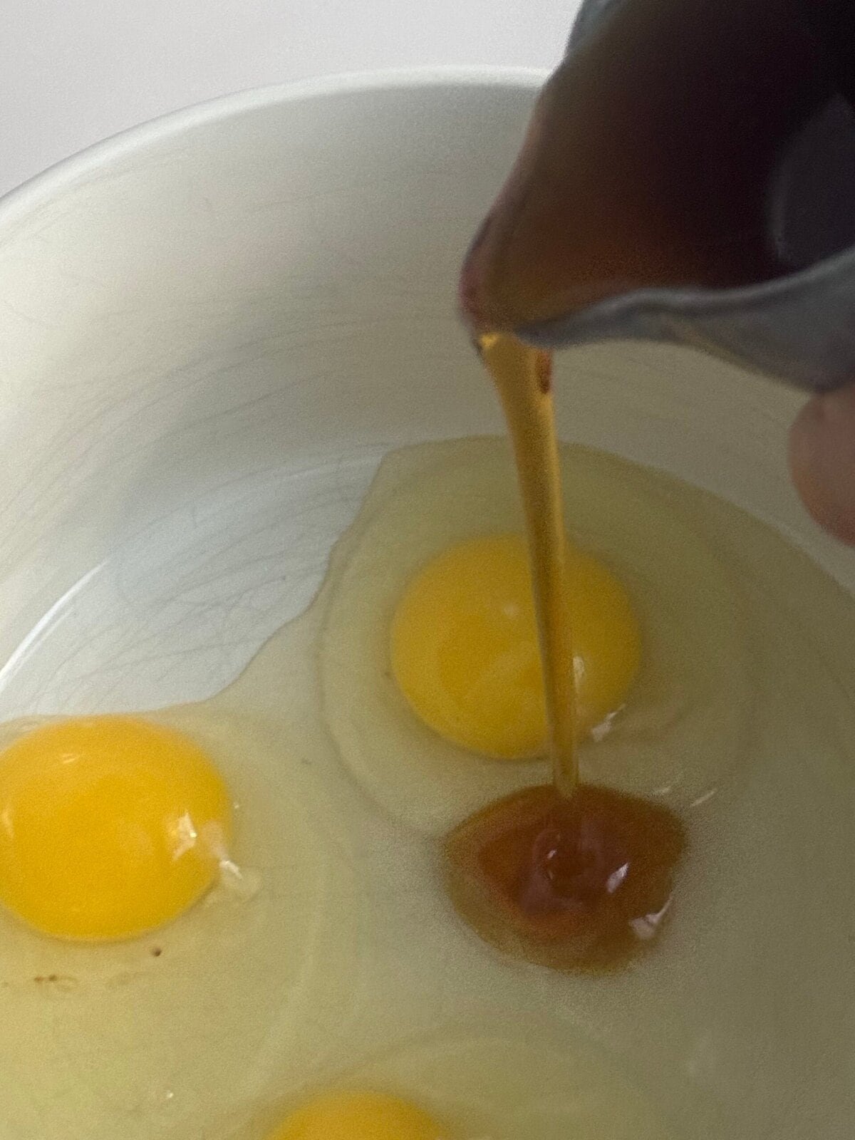 pour maple syrup add vanilla extract and maple syrup