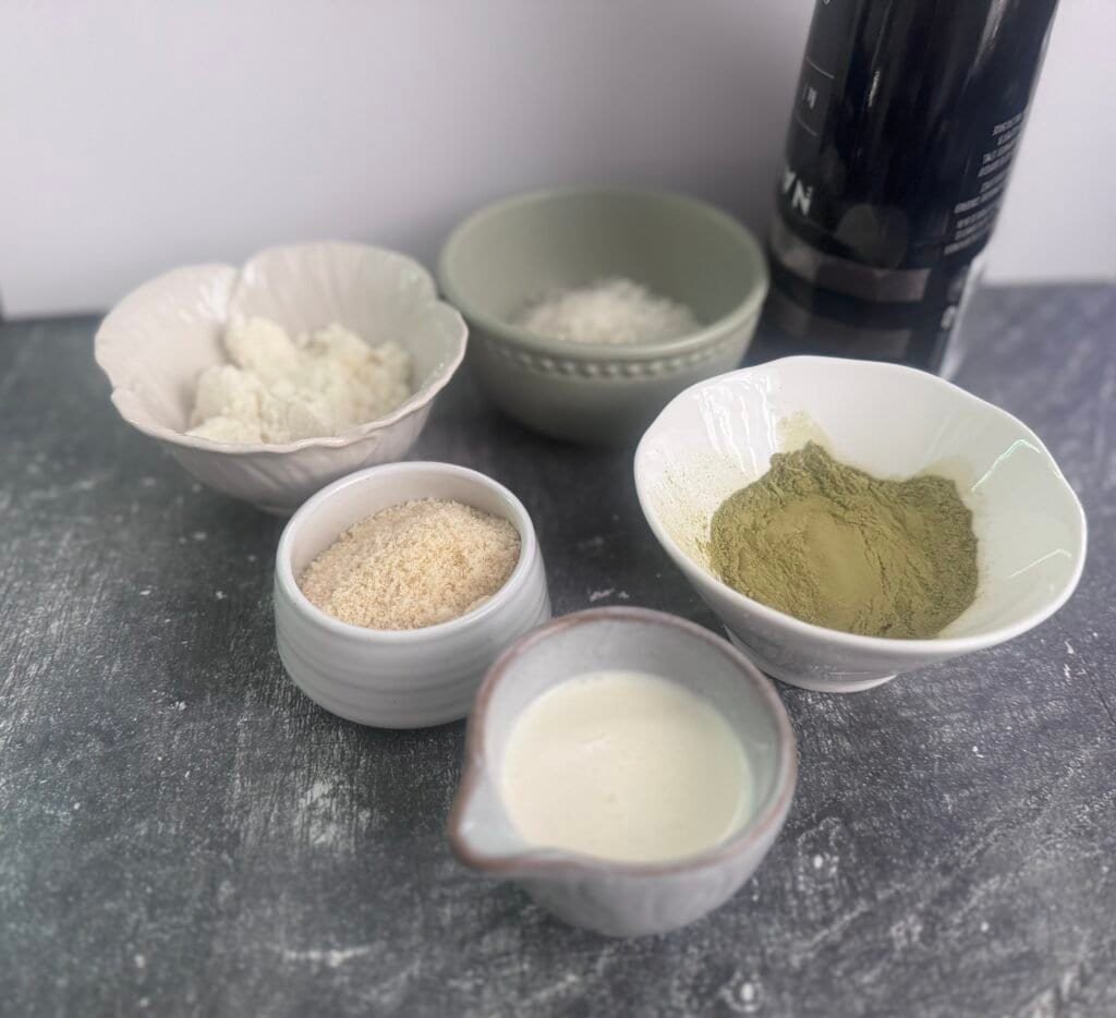 ingredients for matcha protein bites