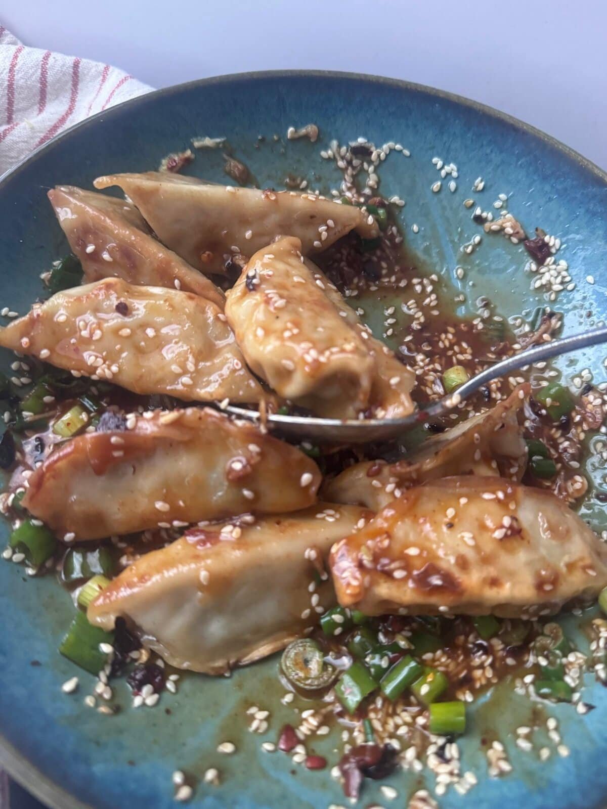 mix dumplings in sauce mix dumplings
