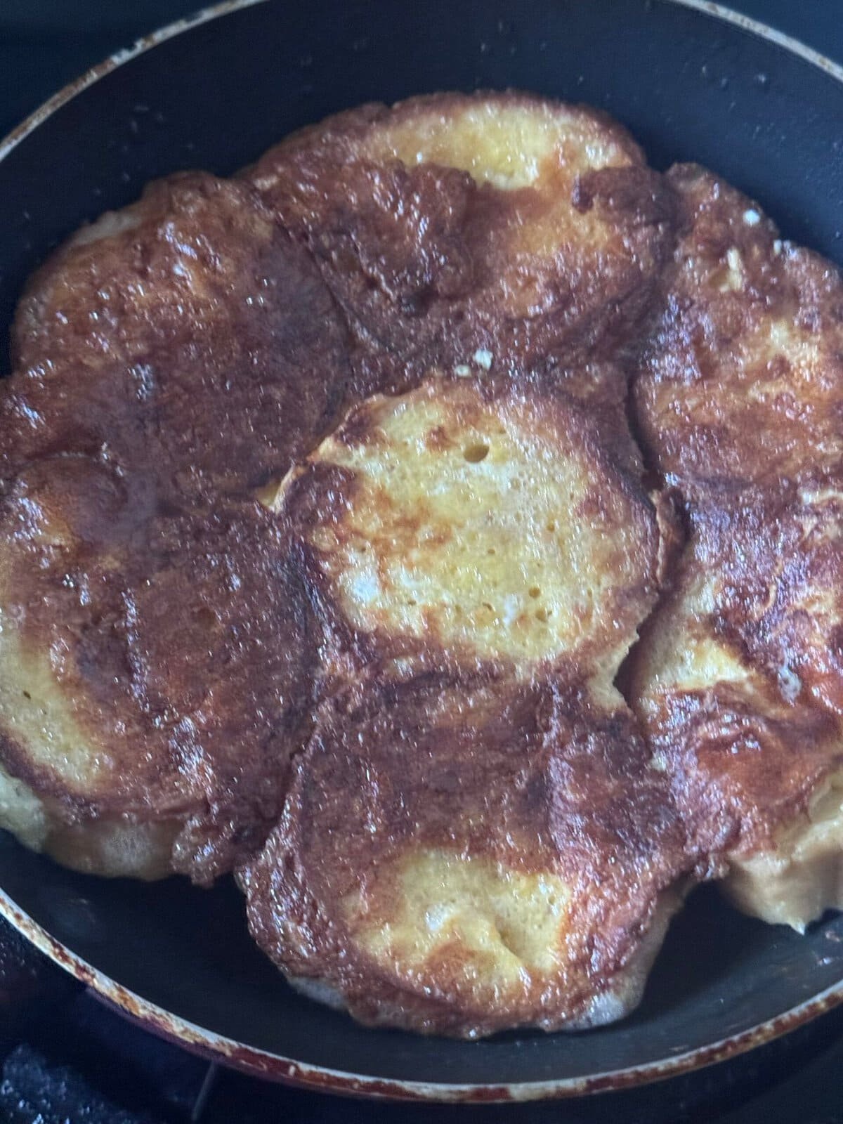 french toast in a pan french toast in a pan