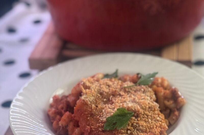 Ground Beef Pasta Casserole in Rose Sauce