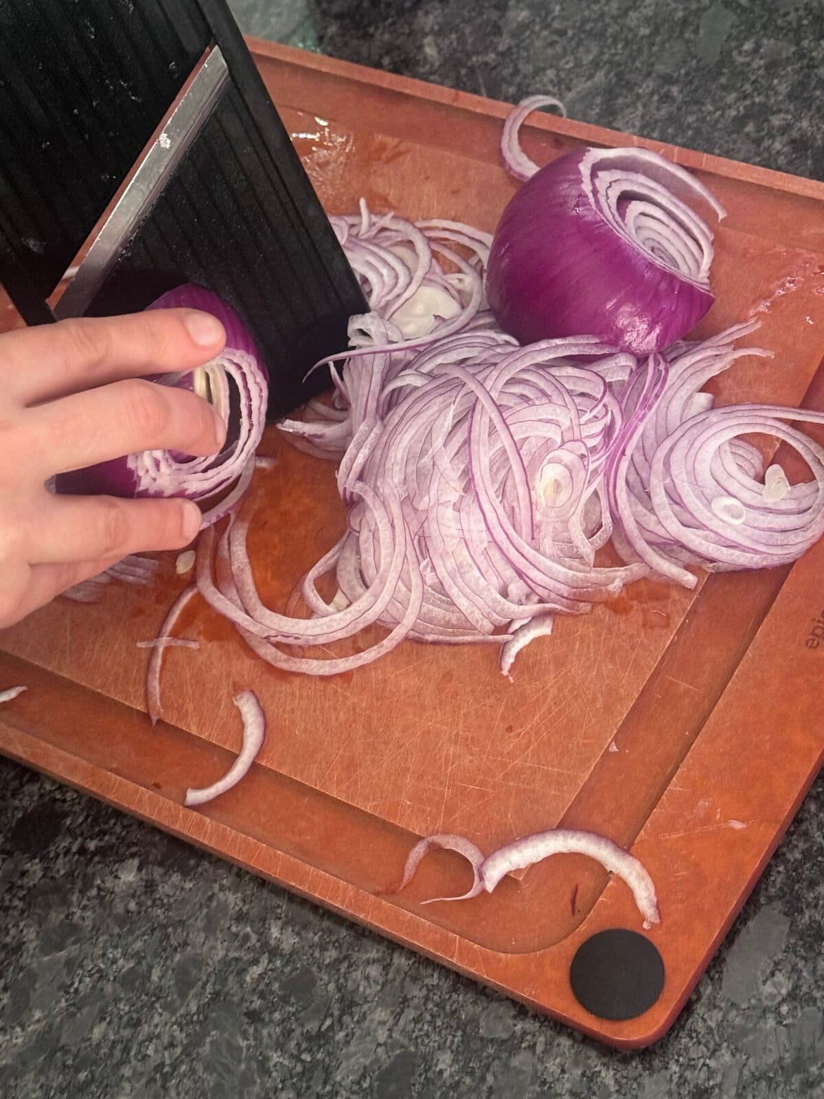 sliced red onions sliced red onions