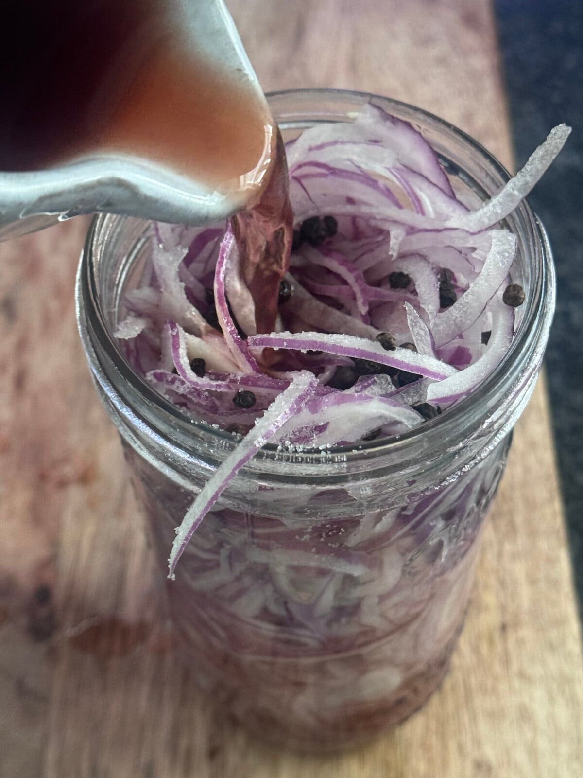 brine pour brine over onions